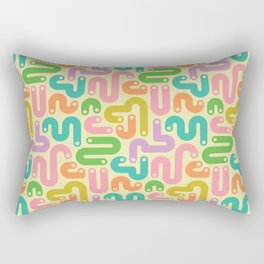 JELLY BEANS POSTMODERN 1980S ABSTRACT GEOMETRIC in BRIGHT SUMMER COLORS ON CREAM Rectangular Pillow