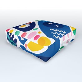 Abstract Shapes of Life Joyful Colorful Summer Decoration Pattern Art Outdoor Floor Cushion