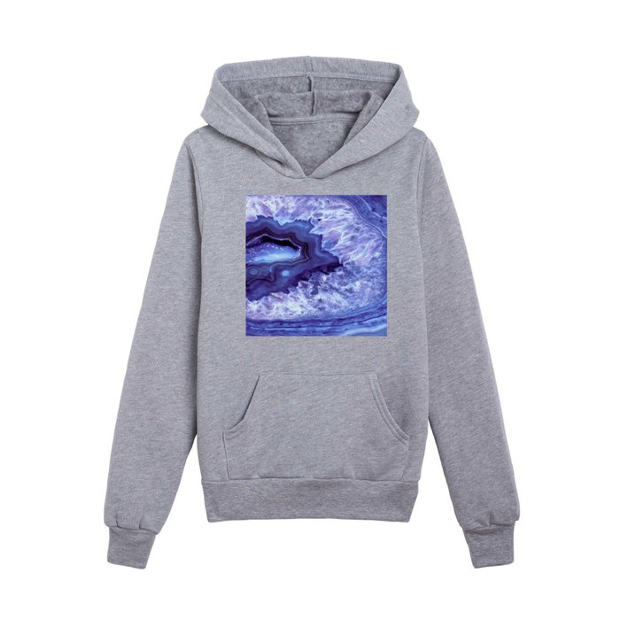 Periwinkle Blue Quartz Crystal Kids Pullover Hoodie by Whimsy