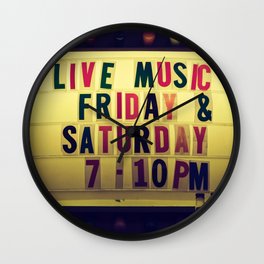 Live music sign Wall Clock