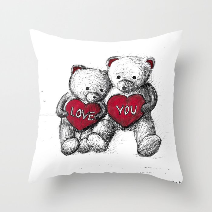Bear: Valentine's Day Throw Pillow
