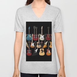 Too Many Guitars! V Neck T Shirt