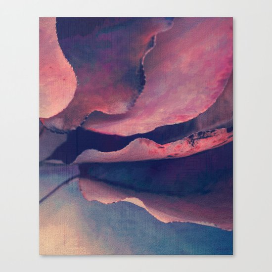 Fall Leaves I - Coral Pink, Red Purple, Blue Violet Canvas Print