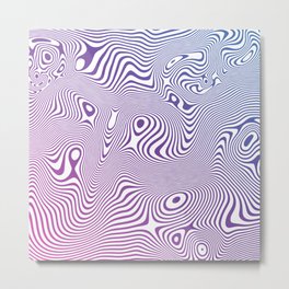 Pinky Optical Illusion Lines  Metal Print