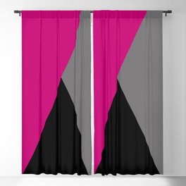 Geometric design in hot pink grey & black Blackout Curtain