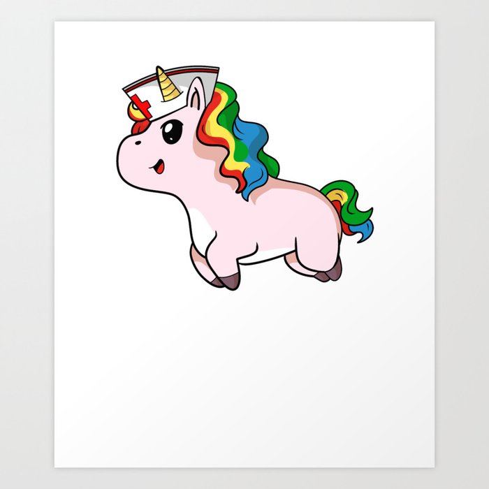 Rainbow Unicorn International Nurse Day T Shirt Art Print by The
