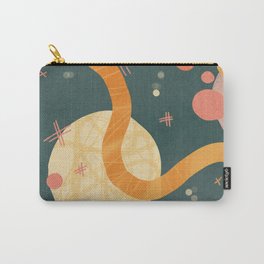 Abstract Eclectic Space Scene Orange Green Retro Vibes Carry-All Pouch
