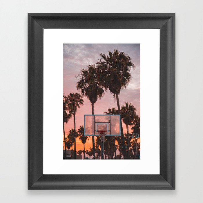 Venice Beach Sunset Ballin' Framed Art Print
