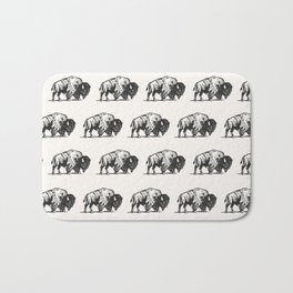 Charcoal Bison Pattern Bath Mat