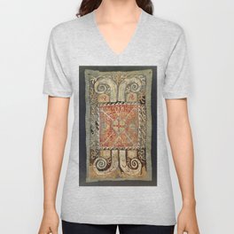 Kaitag 18th Century Caucasian Embroidery Print V Neck T Shirt