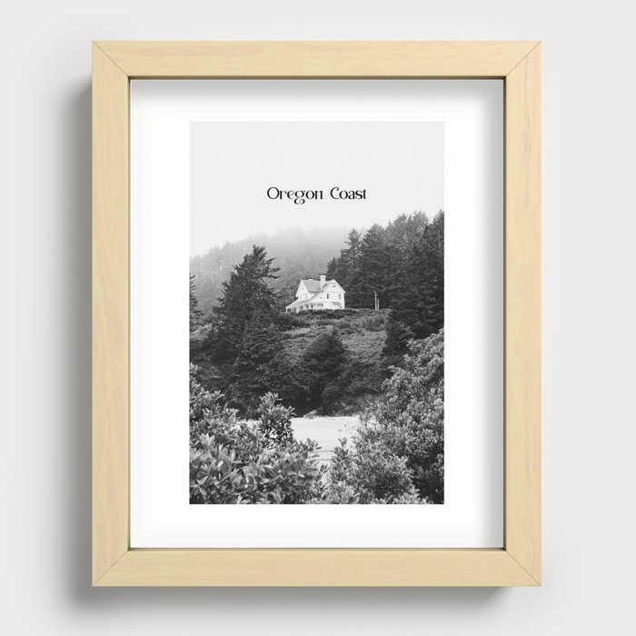 Fog on the Coast | Black and White Photography in the PNW Recessed Framed Print