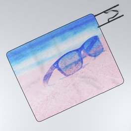beach glasses impressionism painted realistic still life Picnic Blanket