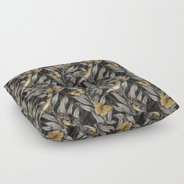 Gold & Gray Birds & Butterflies Floor Pillow