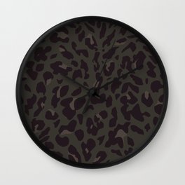 Black Leopard Print Wall Clock