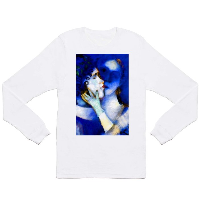 Marc Chagall Blue Lovers Long Sleeve T Shirt