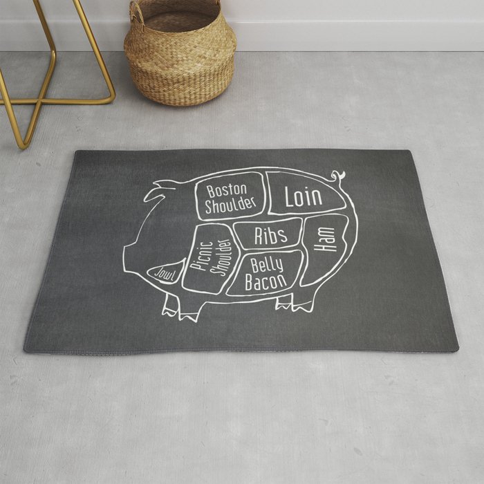 Pork Butcher Diagram (Pig Meat Chart) Rug