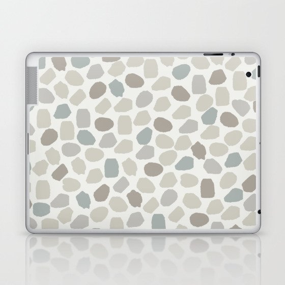 Ink Dot Mosaic Pattern in Light Neutral Grey Blue Tones Laptop & iPad Skin