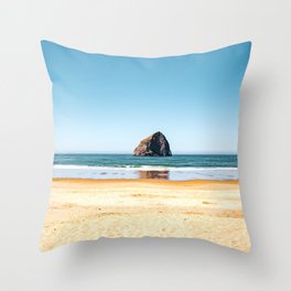 Oregon Coast | Cape Kiwanda Sea Stack at Pacific City | Travel Photography Throw Pillow