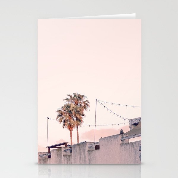 Pink Palms at Sunrise Stationery Cards
