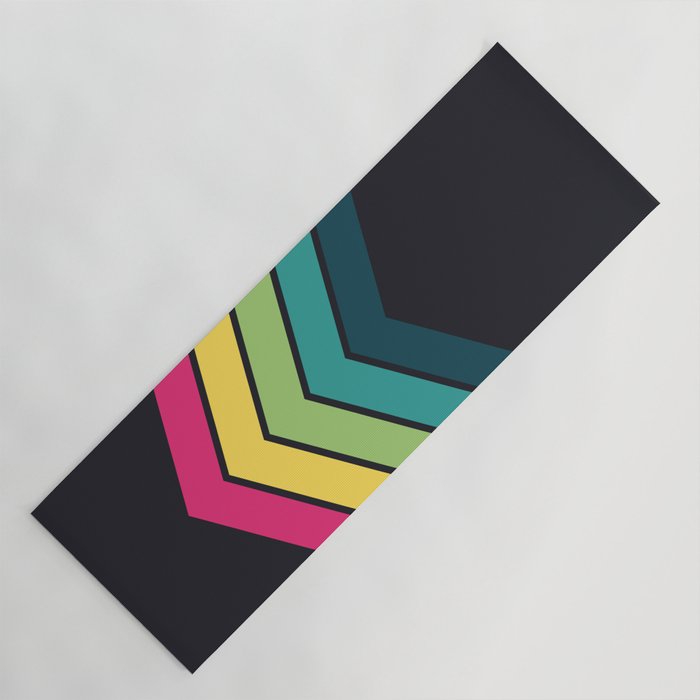 Rodoma - Classic 70s Style V Shape Retro Stripes Yoga Mat