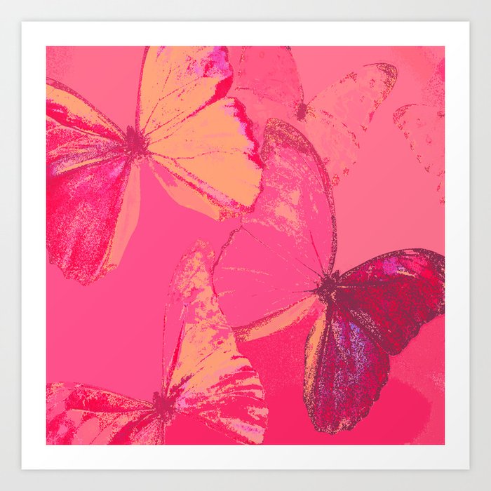 Butterflies in red shades #decor #society6 #buyart Art Print