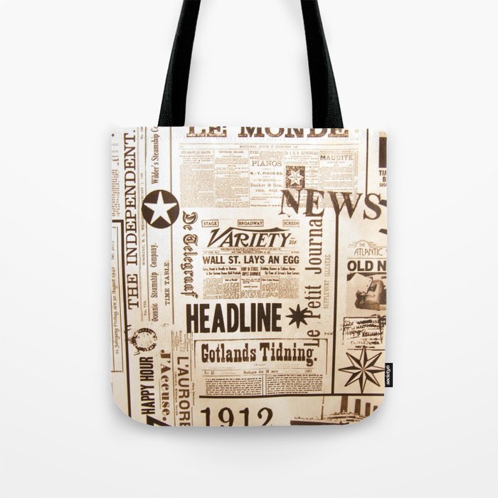 Newspaper tote bag shop