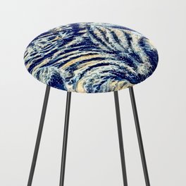 Anime blue waves tiger Counter Stool