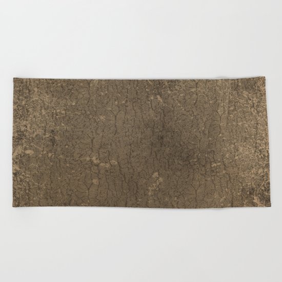 Rustic Tree Bark Pattern Beach Towel