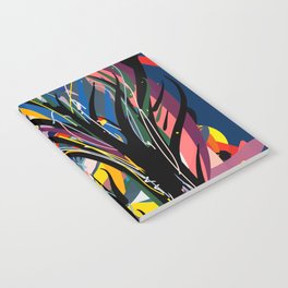 Trees in the Night Landscape Abstract Art Expressionism Notebook