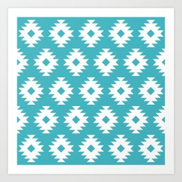 Southwestern Pattern 428 Turquoise Art Print