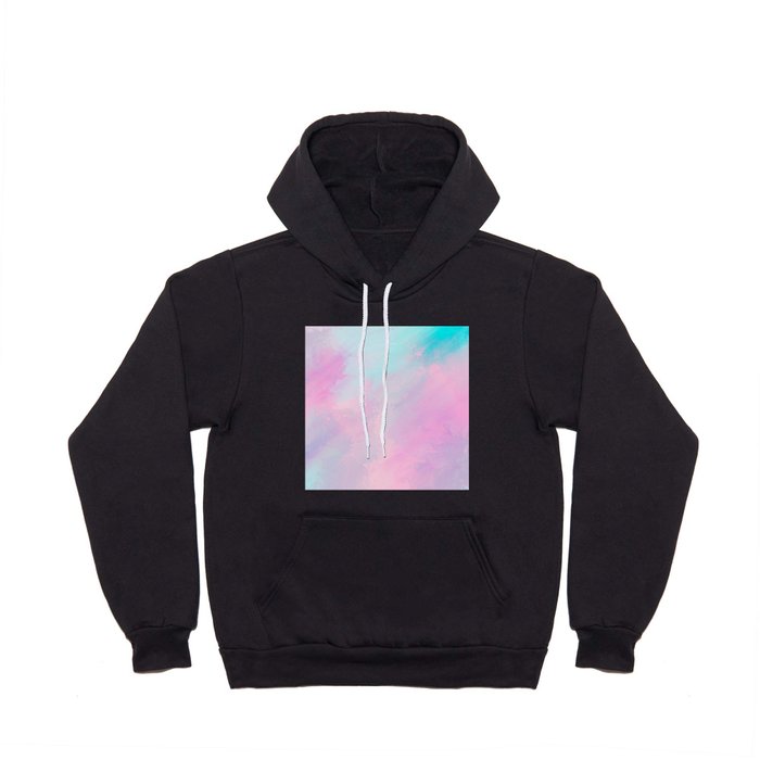 Abstract artistic pink teal watercolor brushstrokes Hoody