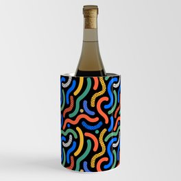 Colorful line doodle seamless pattern Wine Chiller