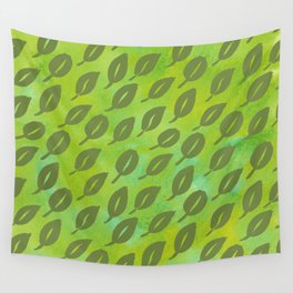 tropical leaf pattern golden Wall Tapestry