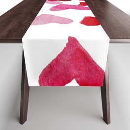 Valentine's Day Watercolor Hearts - pink Table Runner