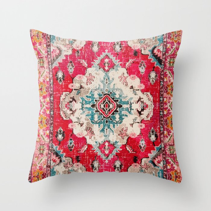 Heritage Oriental Old Vintage Bohemian Moroccan Handmade Fabric Style Throw Pillow
