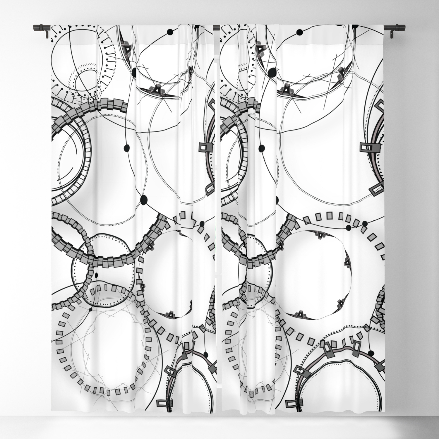 Abstract Steampunk Pattern Geometric Circle In Black And White