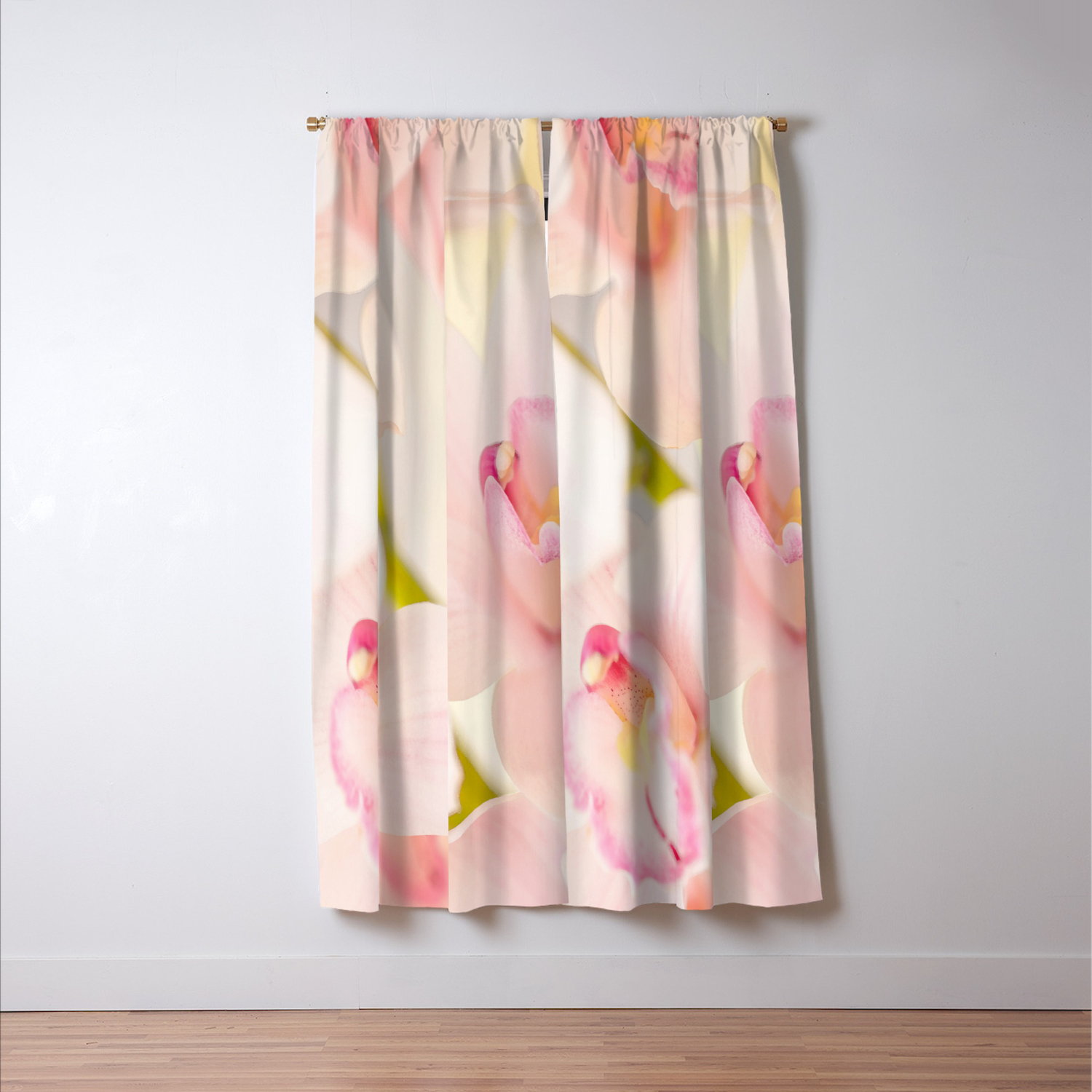 Orchid Flower Bouquet On A Light Background Blackout Curtain By