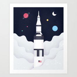 Space Rocket Art Print