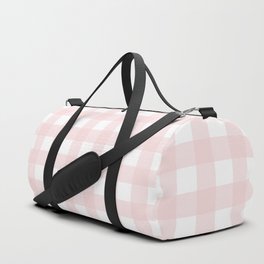 Pastel pink gingham pattern Duffle Bag