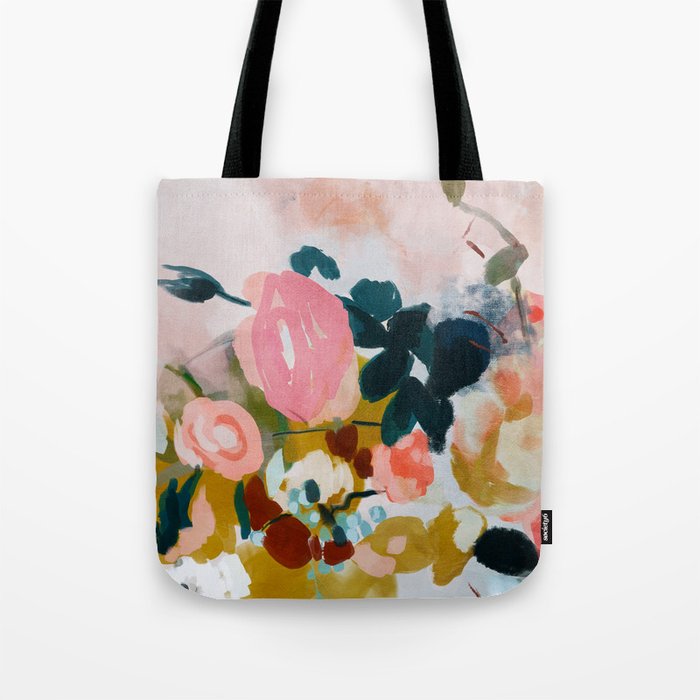 floral bloom abstract painting Tote Bag