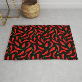 Red Chilli Peppers Pattern Rug