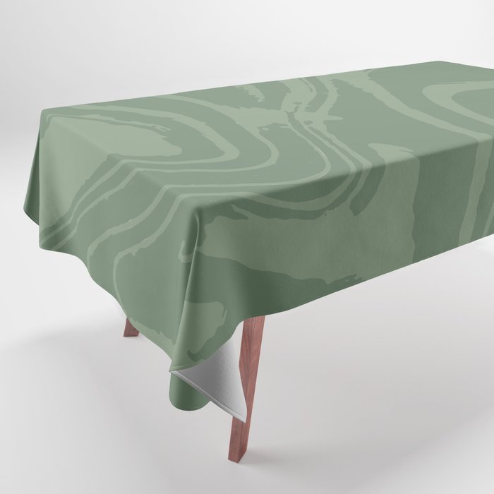 Abstract Swirl Marble (sage green) Tablecloth