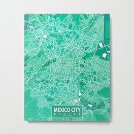 Mexico City Map - Watercolor Metal Print | Street, Nature, Mexican, Watercolor, Painting, Graphicdesign, Mexico, Travel, Mexicocity, Map 