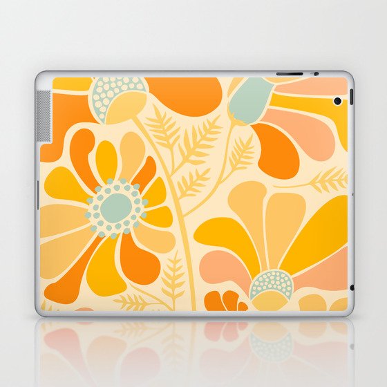 Sunny Flowers Floral Illustration Laptop & iPad Skin