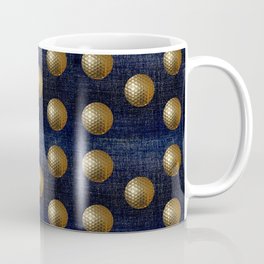 GOLD GOLFBALLS ON DENIM Coffee Mug