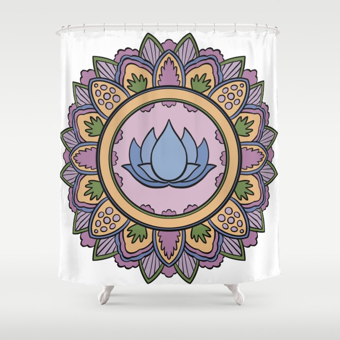 Mandala pattern #37 - Lotus Flower Shower Curtain