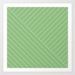 Abstract geometric lines green Art Print