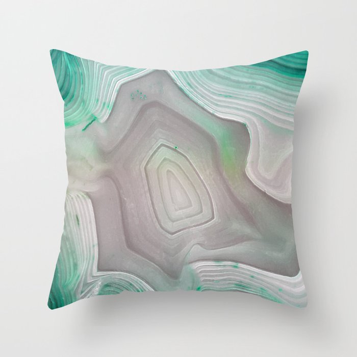 MINTY MINERAL Throw Pillow