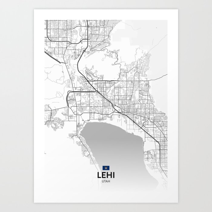 Lehi, Utah, United States - Light City Map Art Print