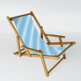 [ Thumbnail: Light Sky Blue and Light Cyan Colored Lines Pattern Sling Chair ]